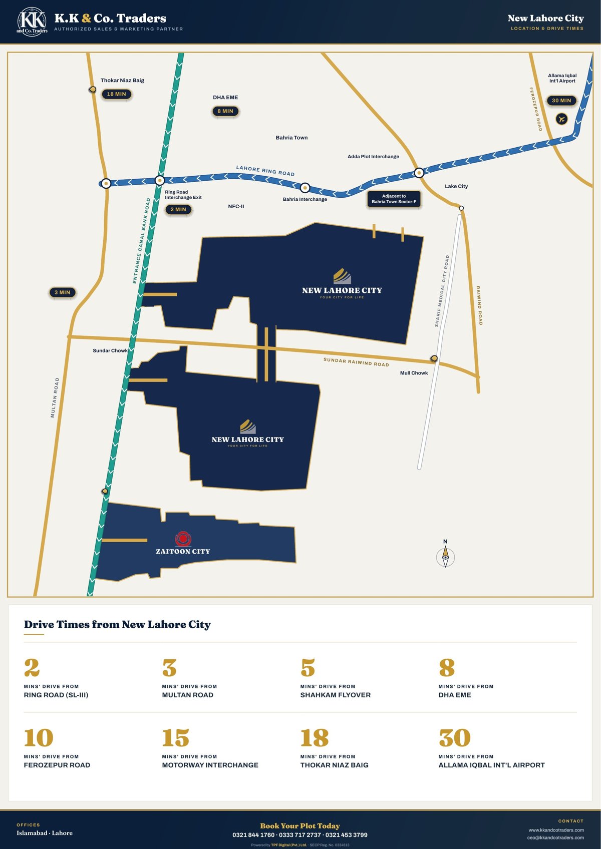New Lahore City location map and drive times